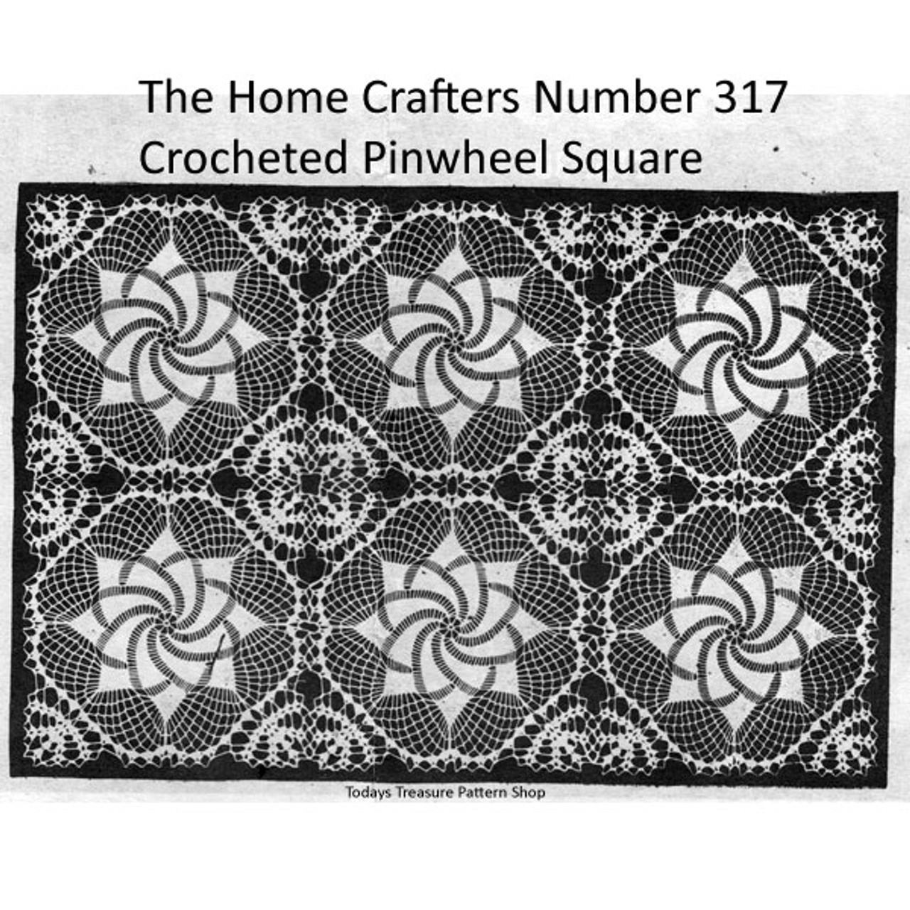 Homecrafters 317, Pinwheel Crochet Square pattern