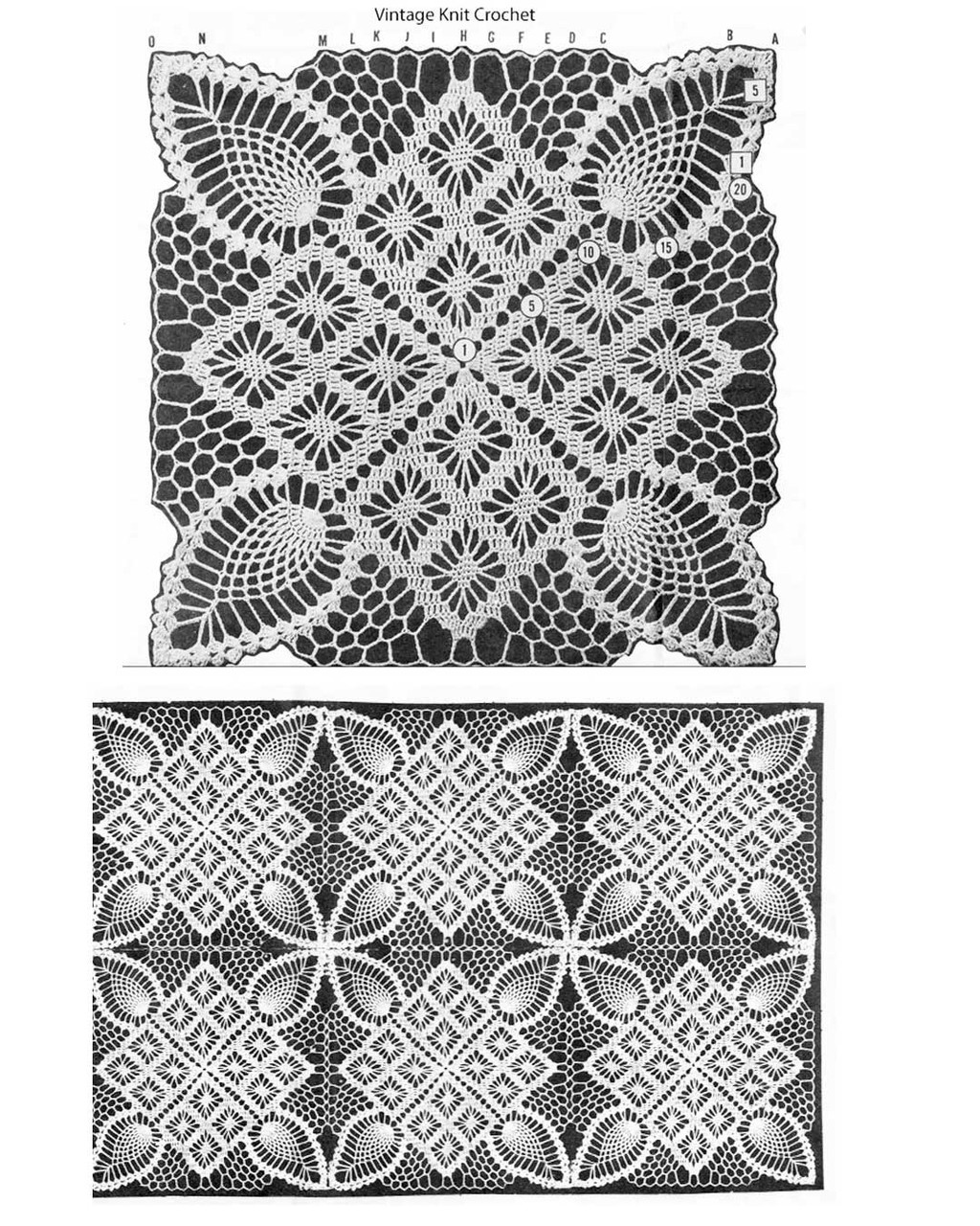 Crochet Pineapple Square Motif Pattern, Design 901