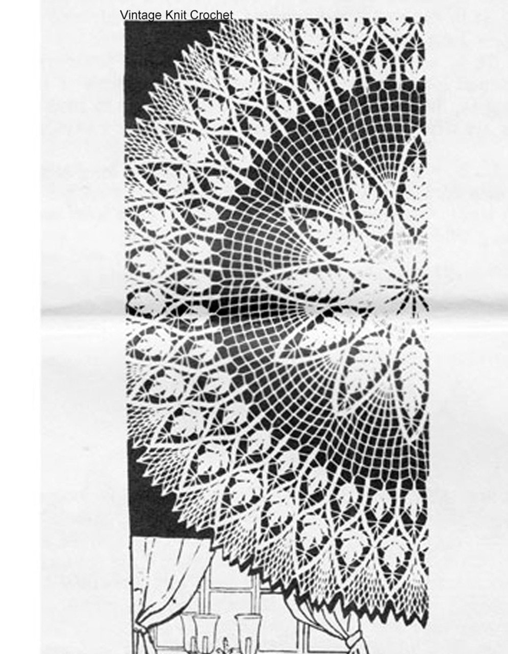 Mail Order Crochet Fern Tablecloth, Round, Mail Order 510