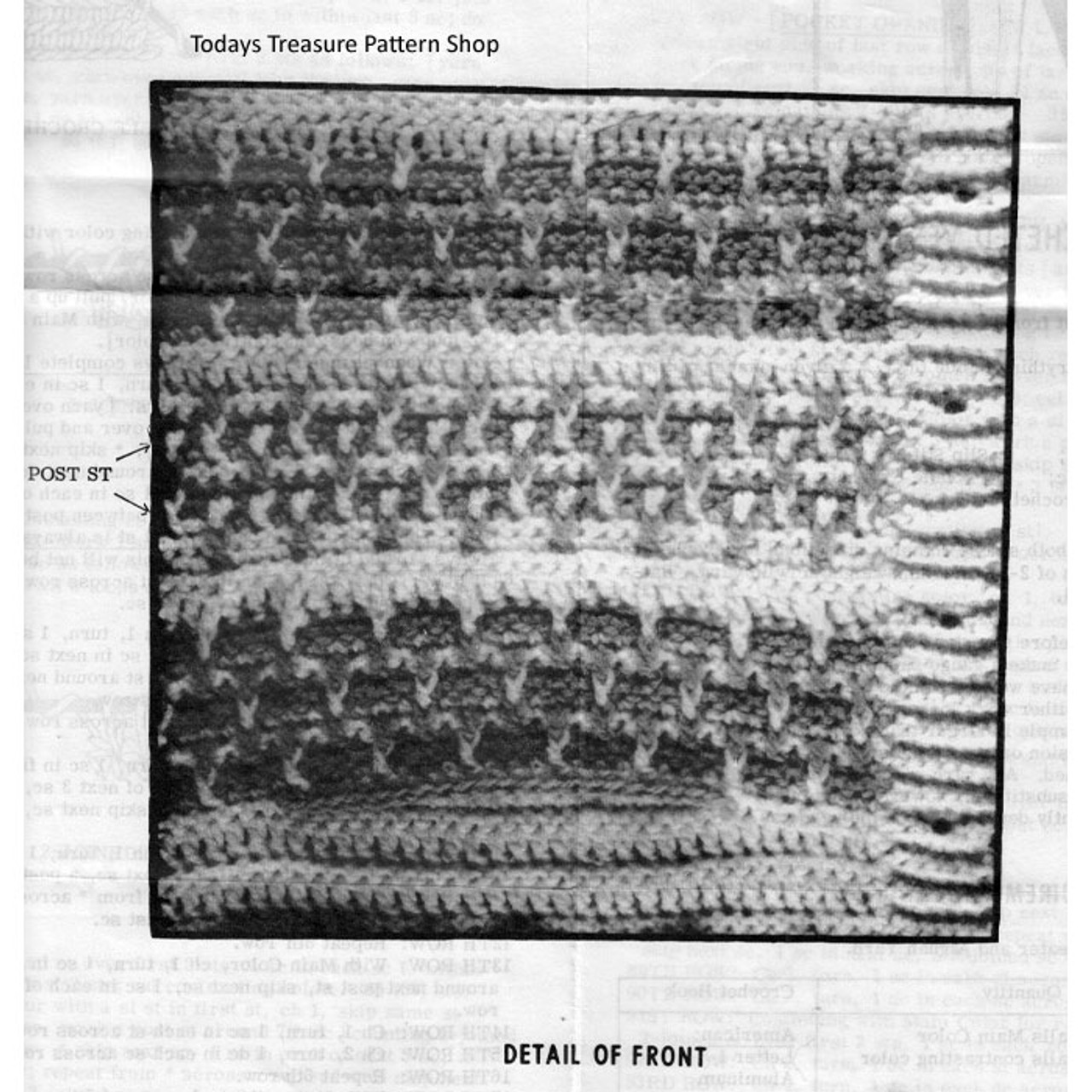 pattern stitch for mans crochet sleeveless jacket pattern