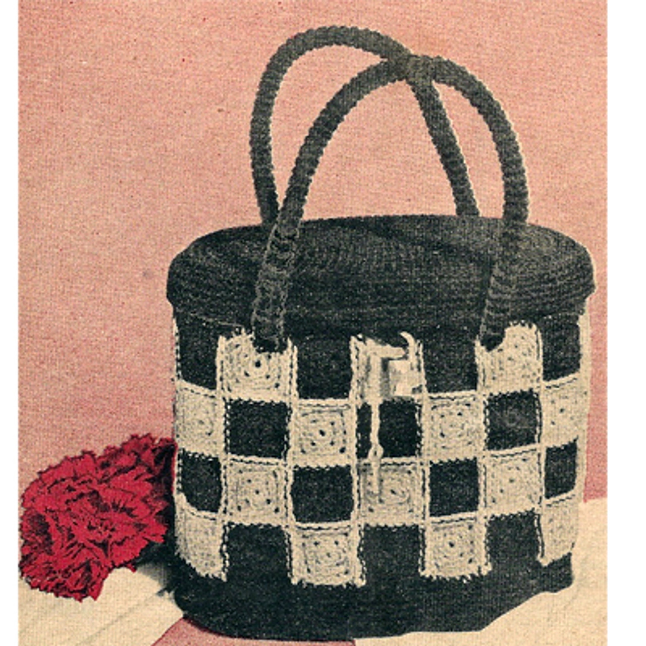 Checkerboard Handbag crochet pattern from The Workbasket