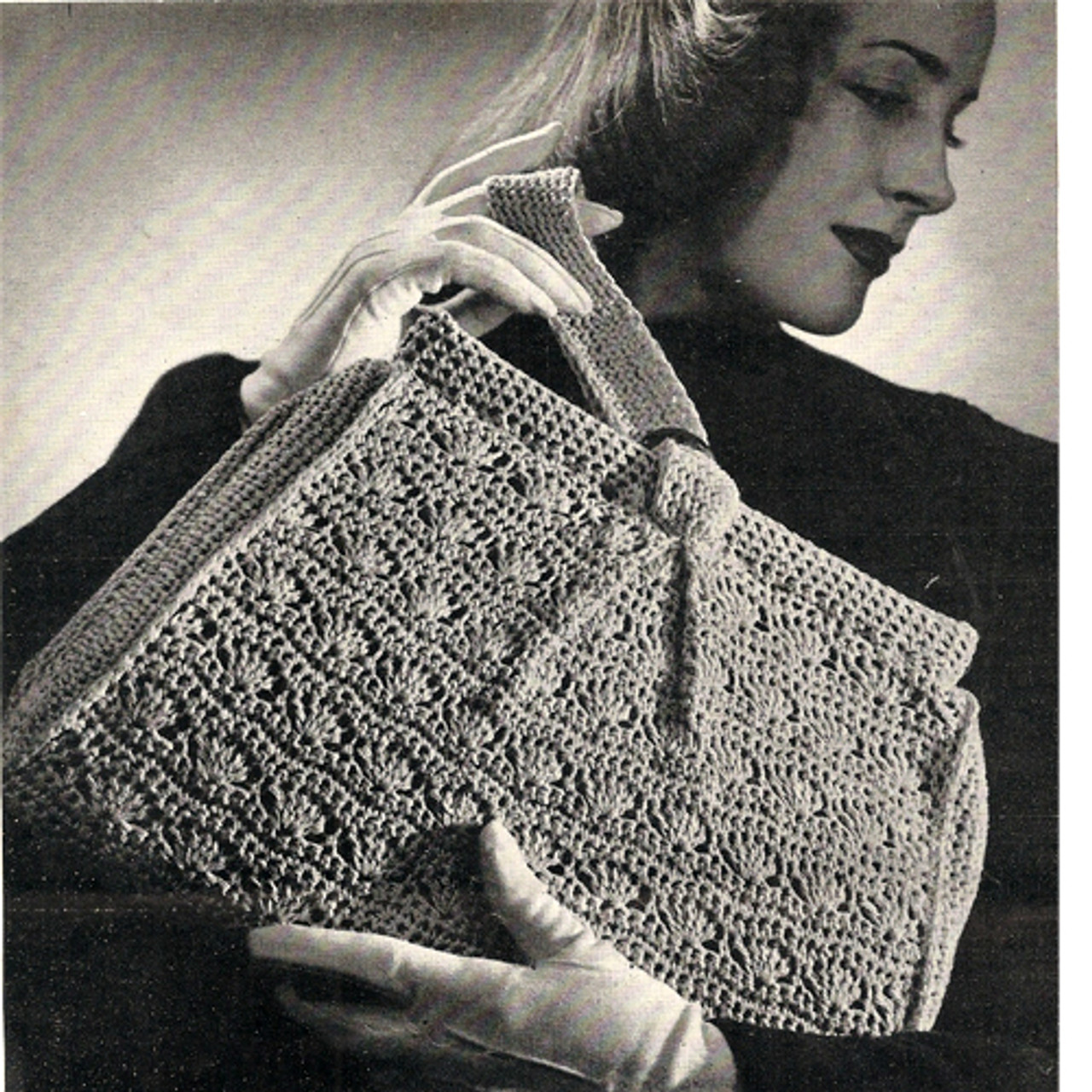 Shell Stitch Crochet Handbag Pattern, Vintage 1940s