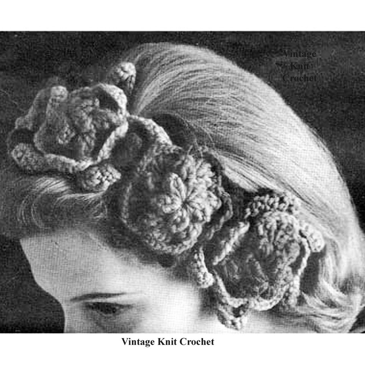 Vintage Crochet Flowers for Headband Pattern 
