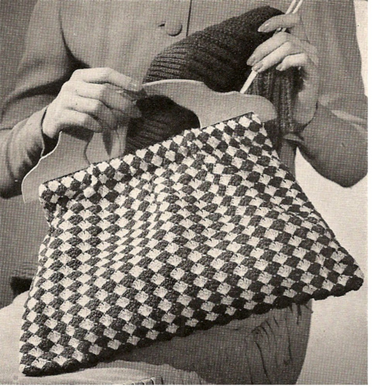Crochet Checked Utility Bag Pattern