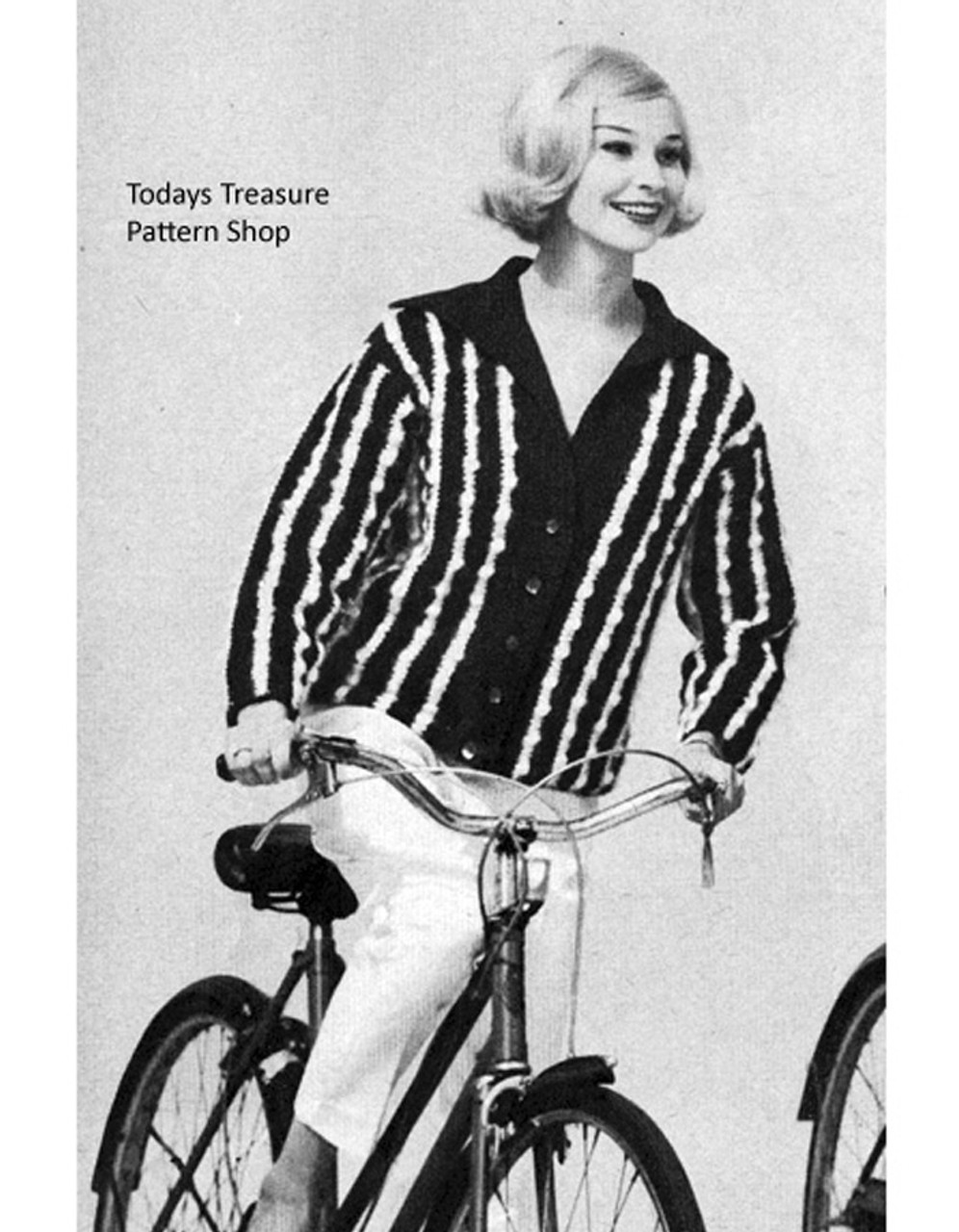 Vintage Crochet Striped Jacket Pattern, Striped