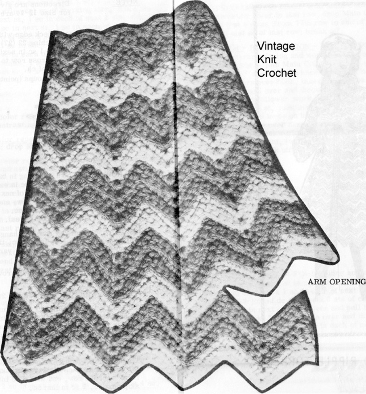 Ripple Coat Crochet Pattern Stitch Illustration, Mail Order 862