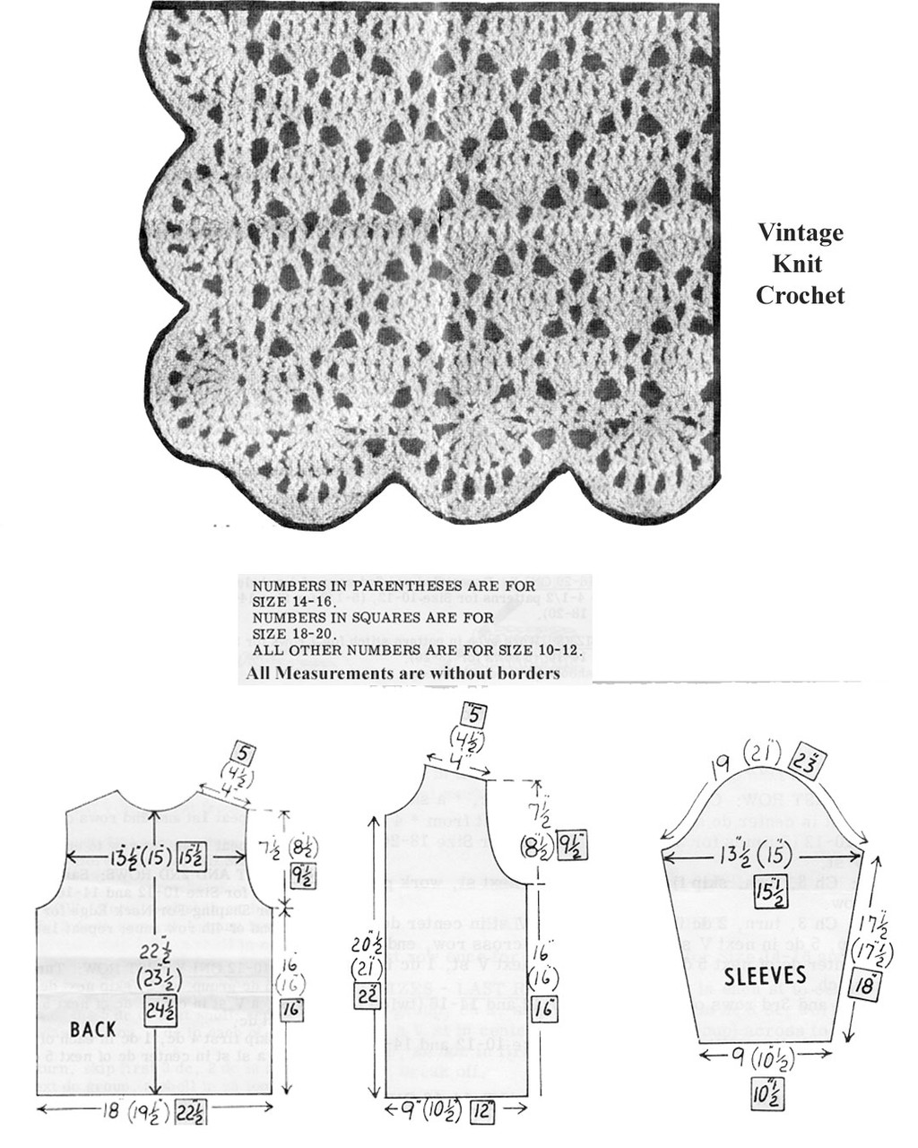 Crochet Plus Size Cardigan Pattern Illustration Design 612