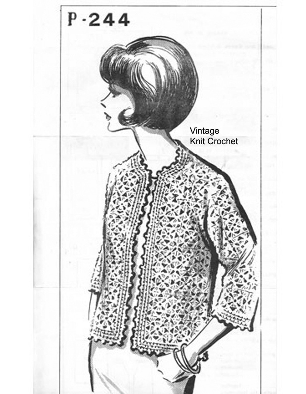 Crochet Chanel Jacket Pattern, Jackie O Styled