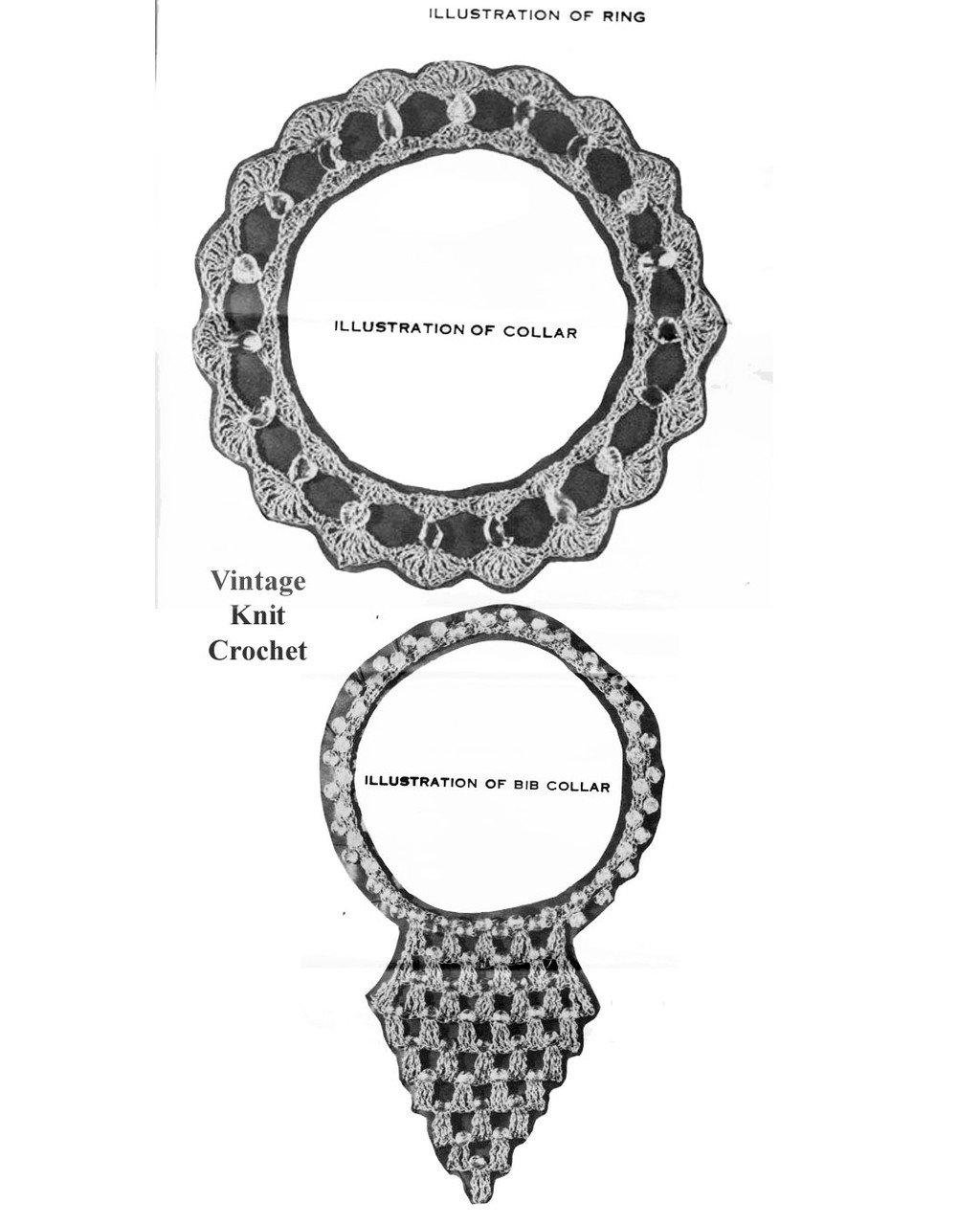 Crochet Bib Ring Collar Pattern Illustration for Design 952
