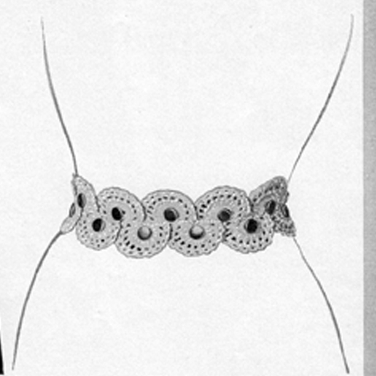 Vintage Crochet Belt Pattern, Scroll Design