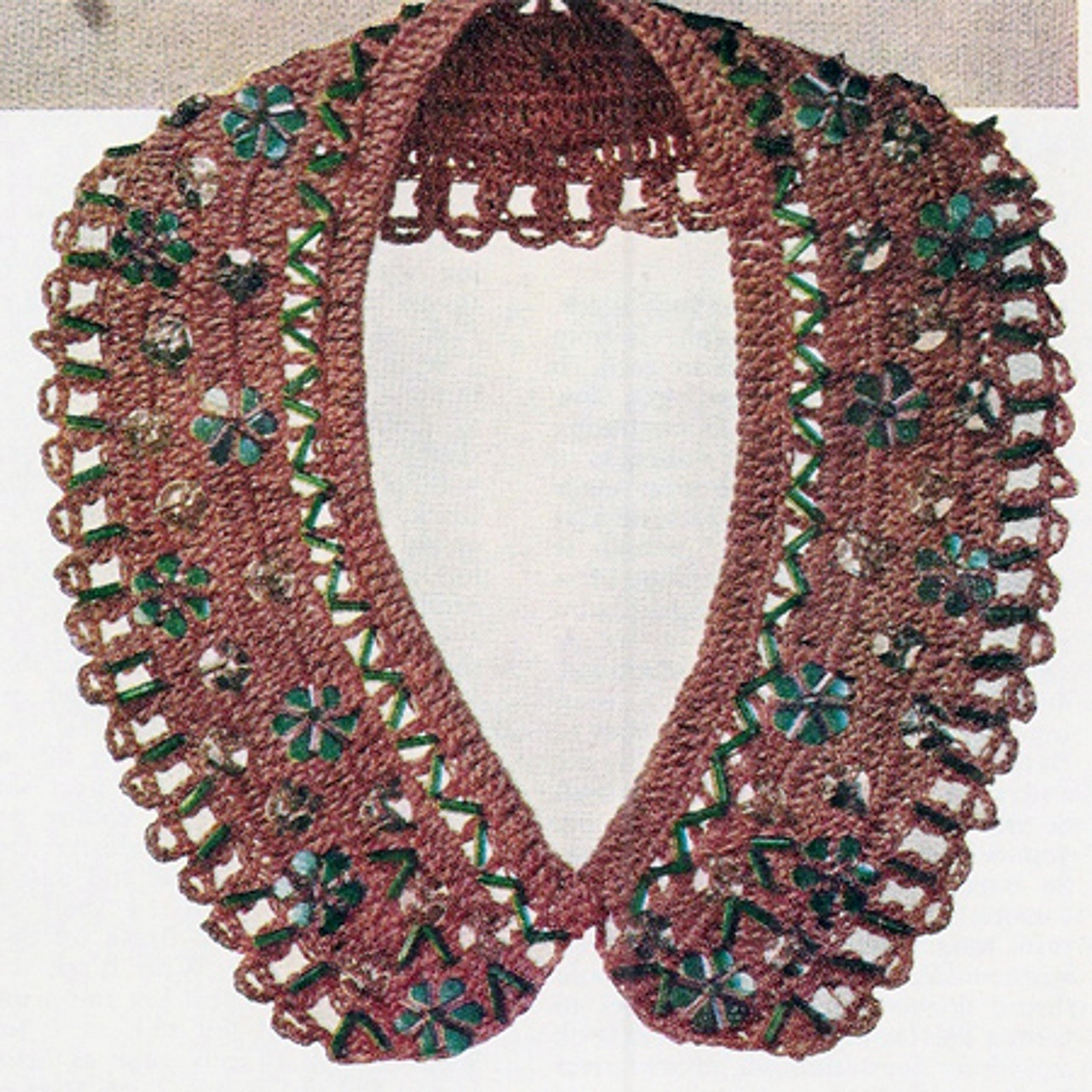 Bead Trimmed Vintage Crochet Collar Pattern