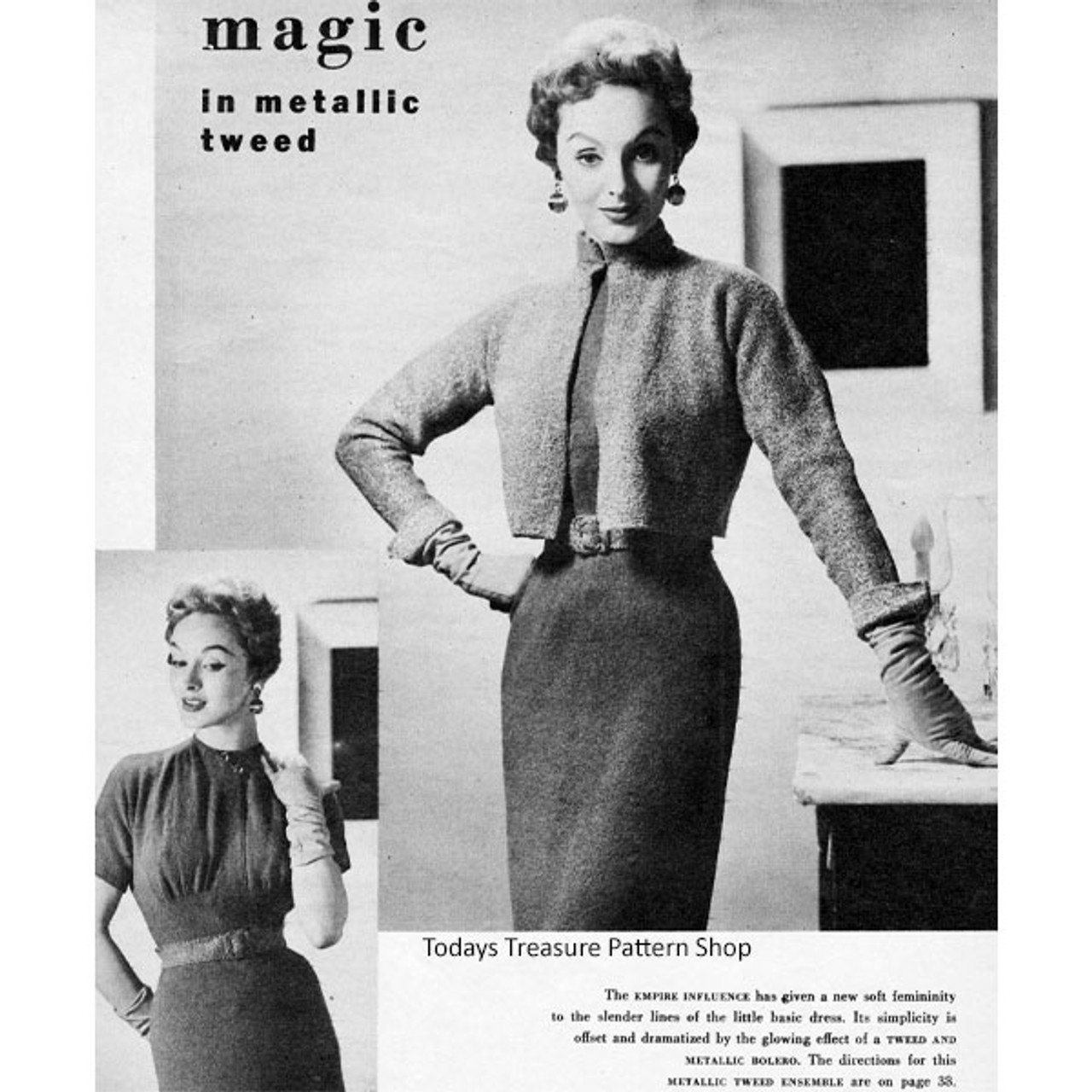 Vintage Dress Knitting Pattern with Jacket 