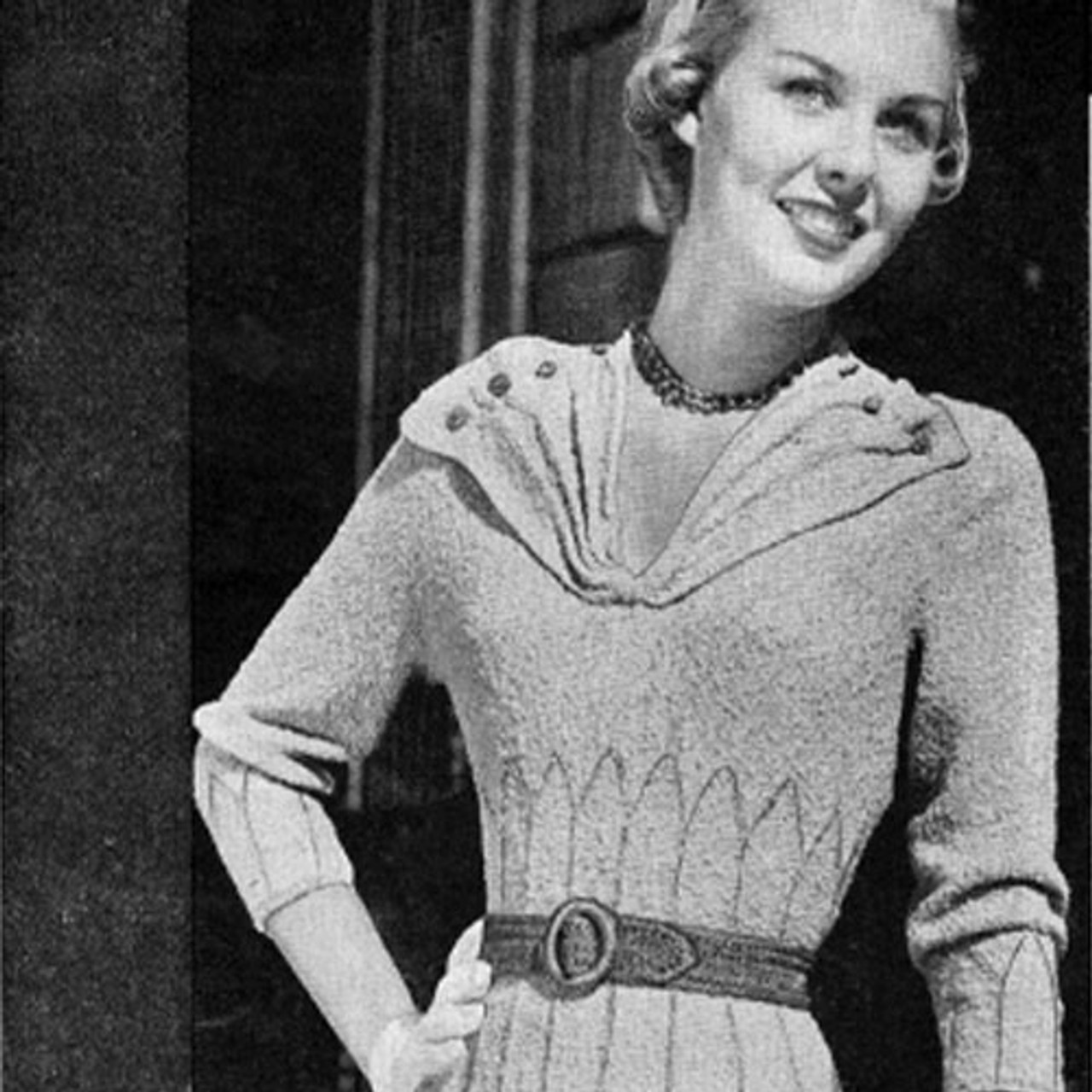 Knitting Pattern Vintage 1930s Fluted Dress