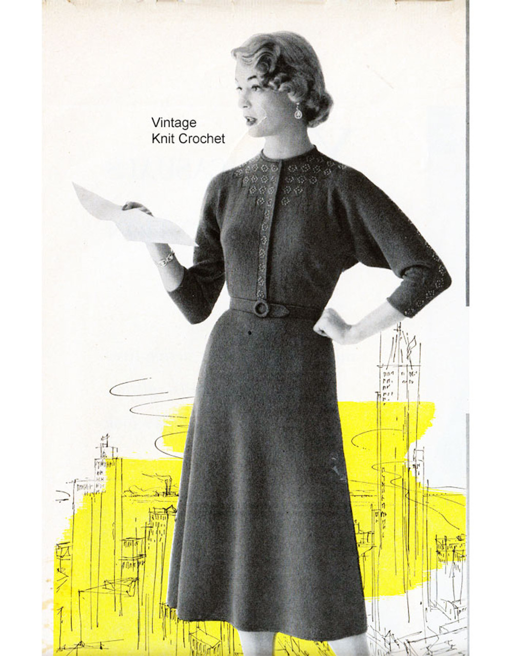 Womens Vintage Knitted Dress Pattern