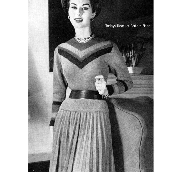 Vintage Womans Dress Pattern with Pleated Skirt Size 12 to 20