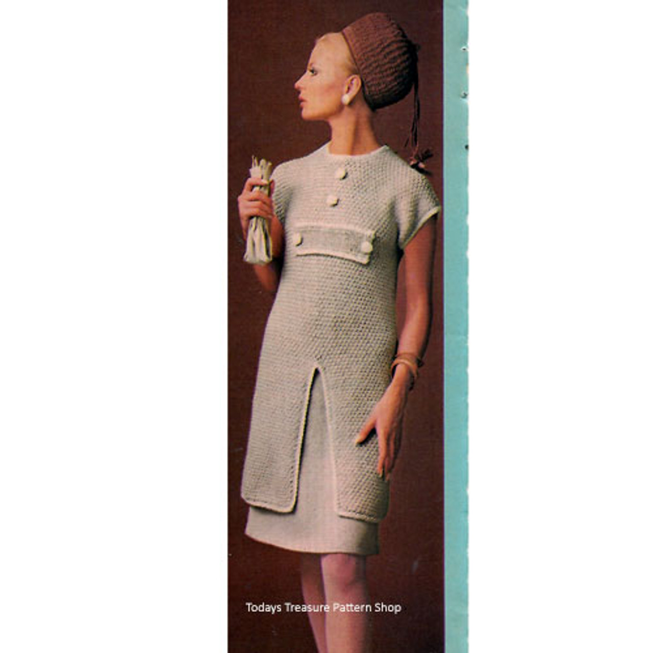 Knitted Short Sleeve Tunic Dress Pattern