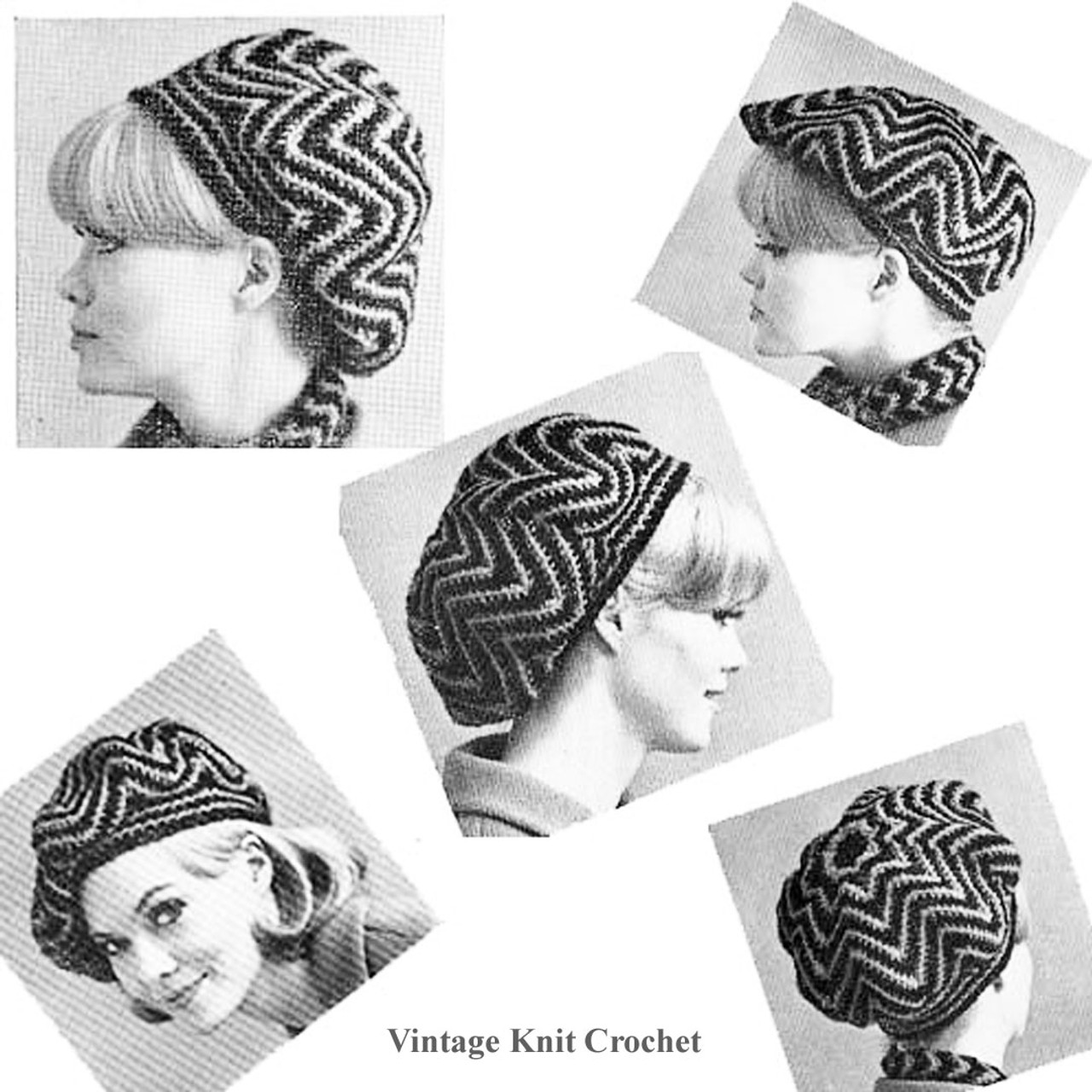 Ripple Hat Beret Pattern for knitting and Crochet