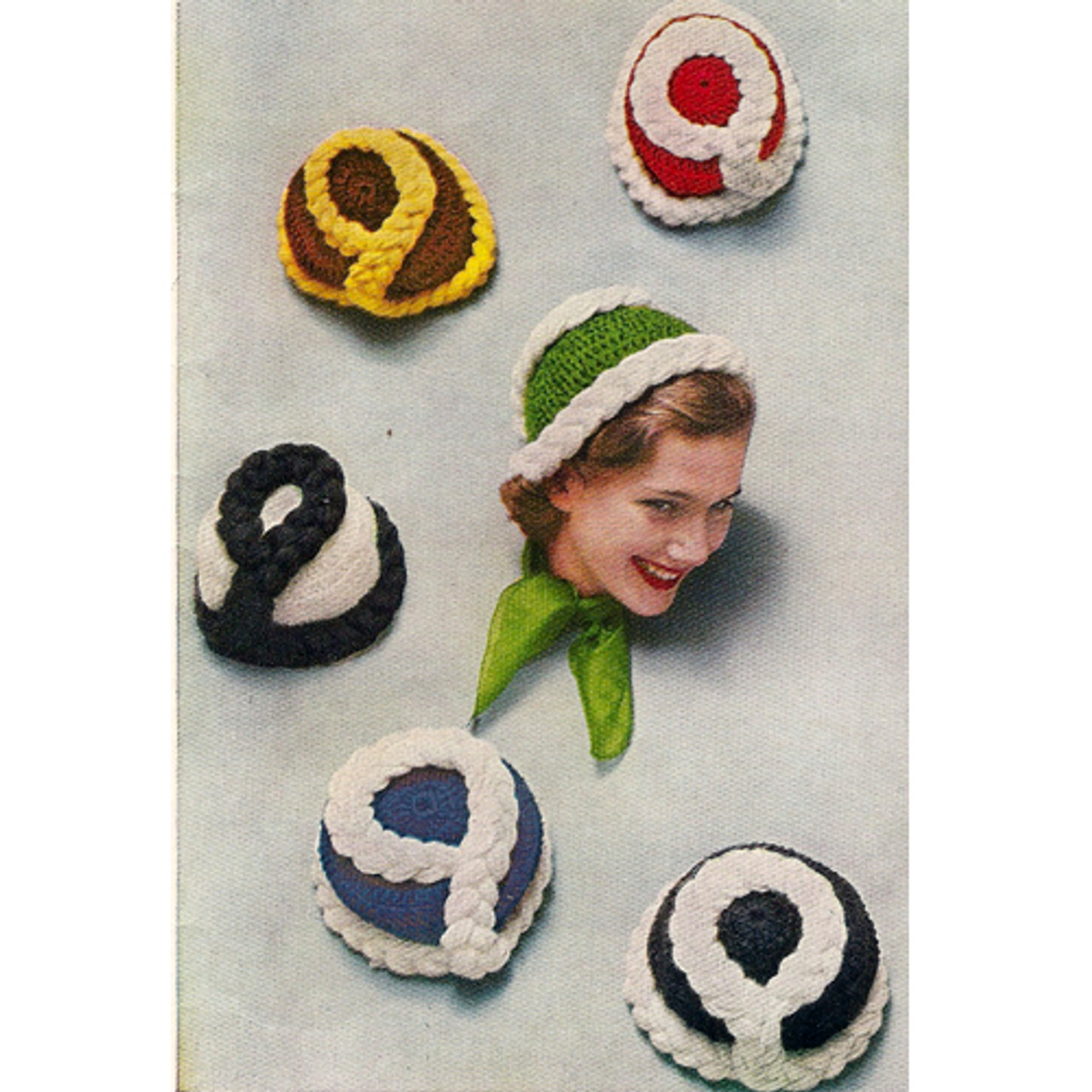 Colorful Crochet Beanie Pattern, Vintage 1950s