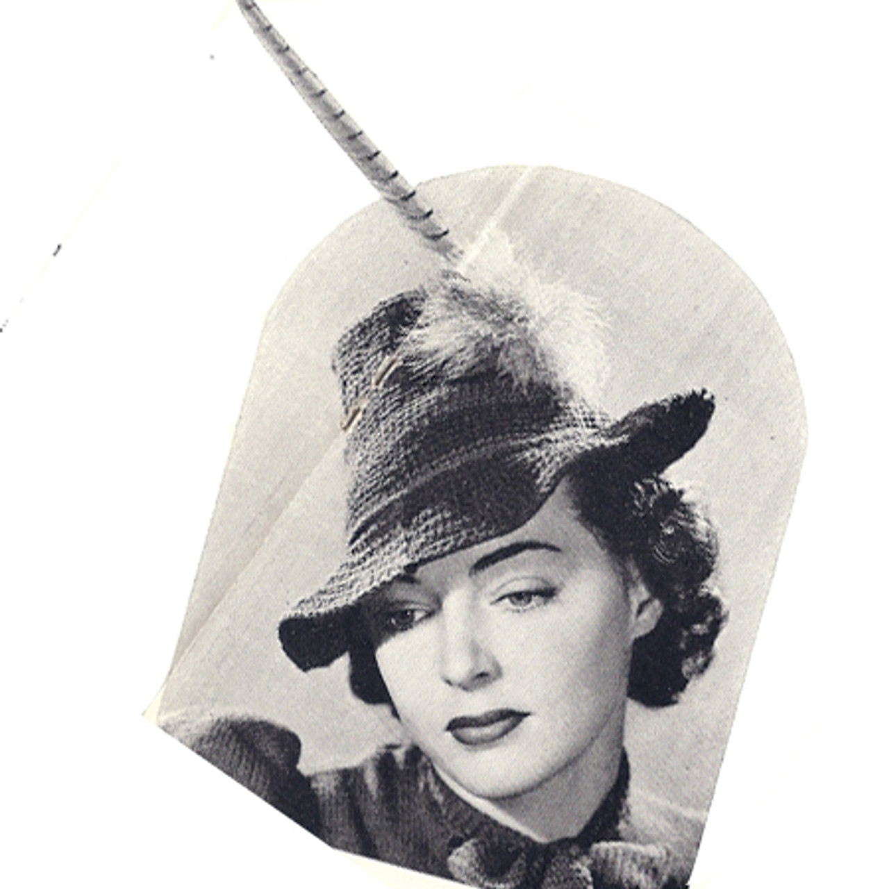 Crocheted Fashion Hat Pattern Vintage 1940s