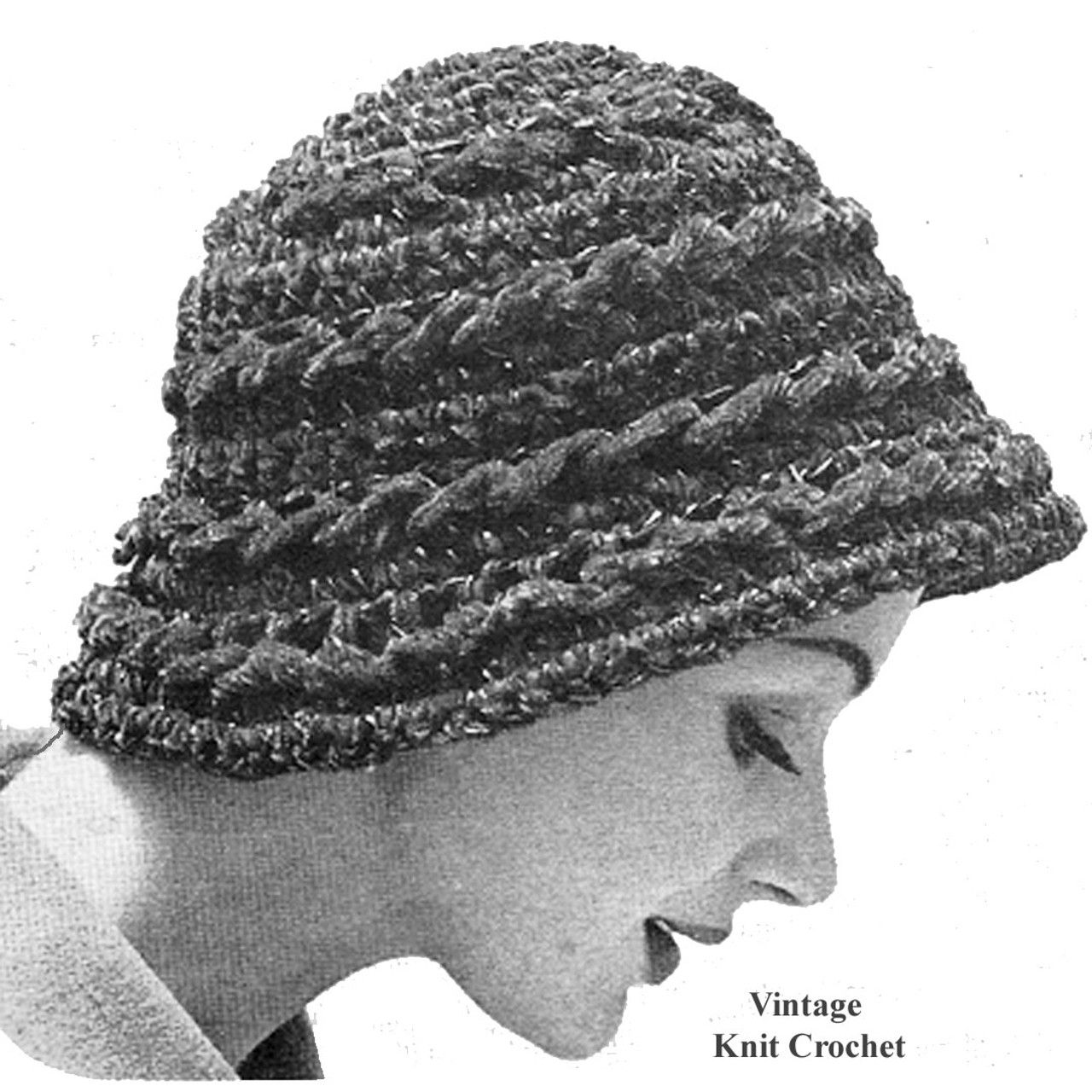 Bulky Cloche Crochet Pattern, Vintage 1956