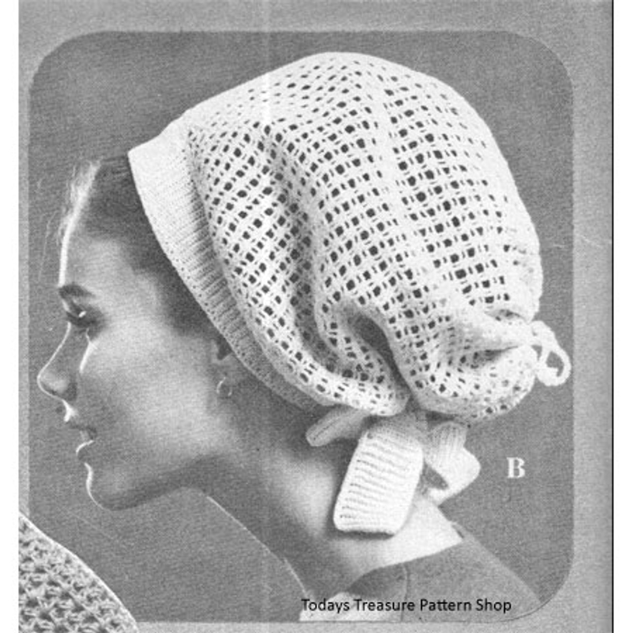 Crocheted Hood Pattern, Vintage 1960s