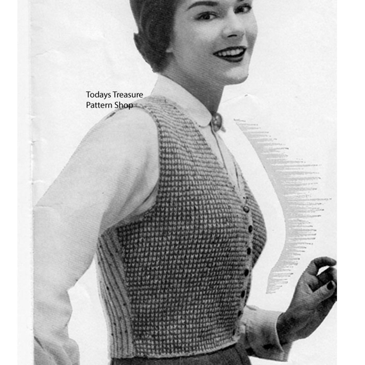 Checked Weskit Vest Knitting Pattern