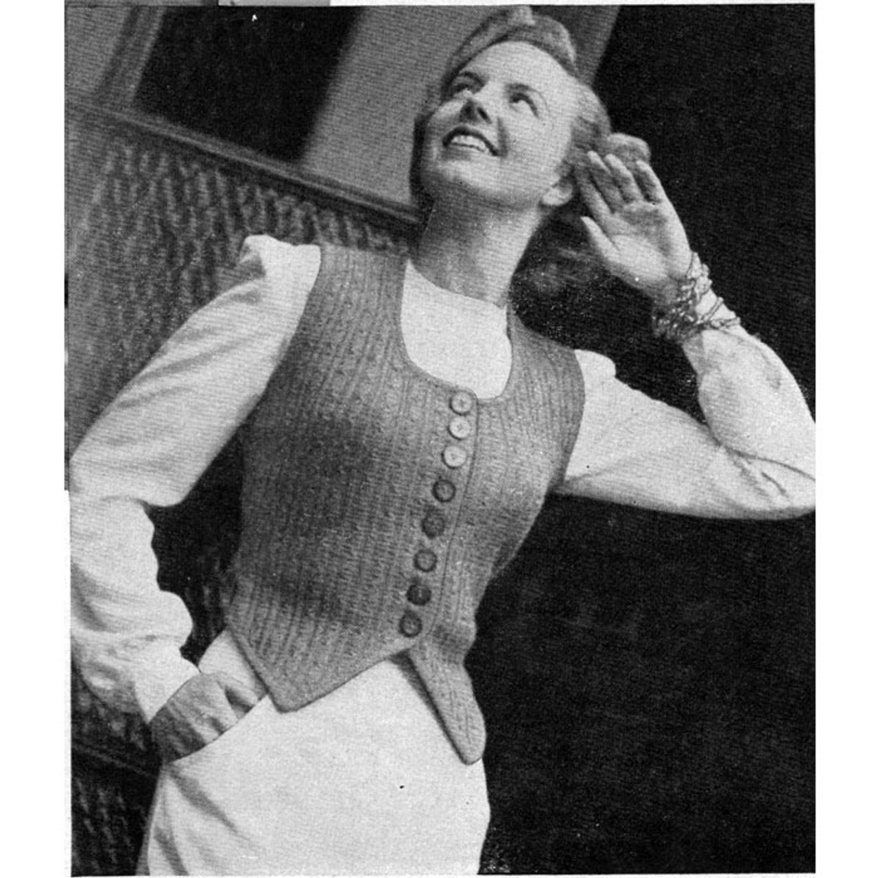 Knitted Square Neck Vest Pattern
