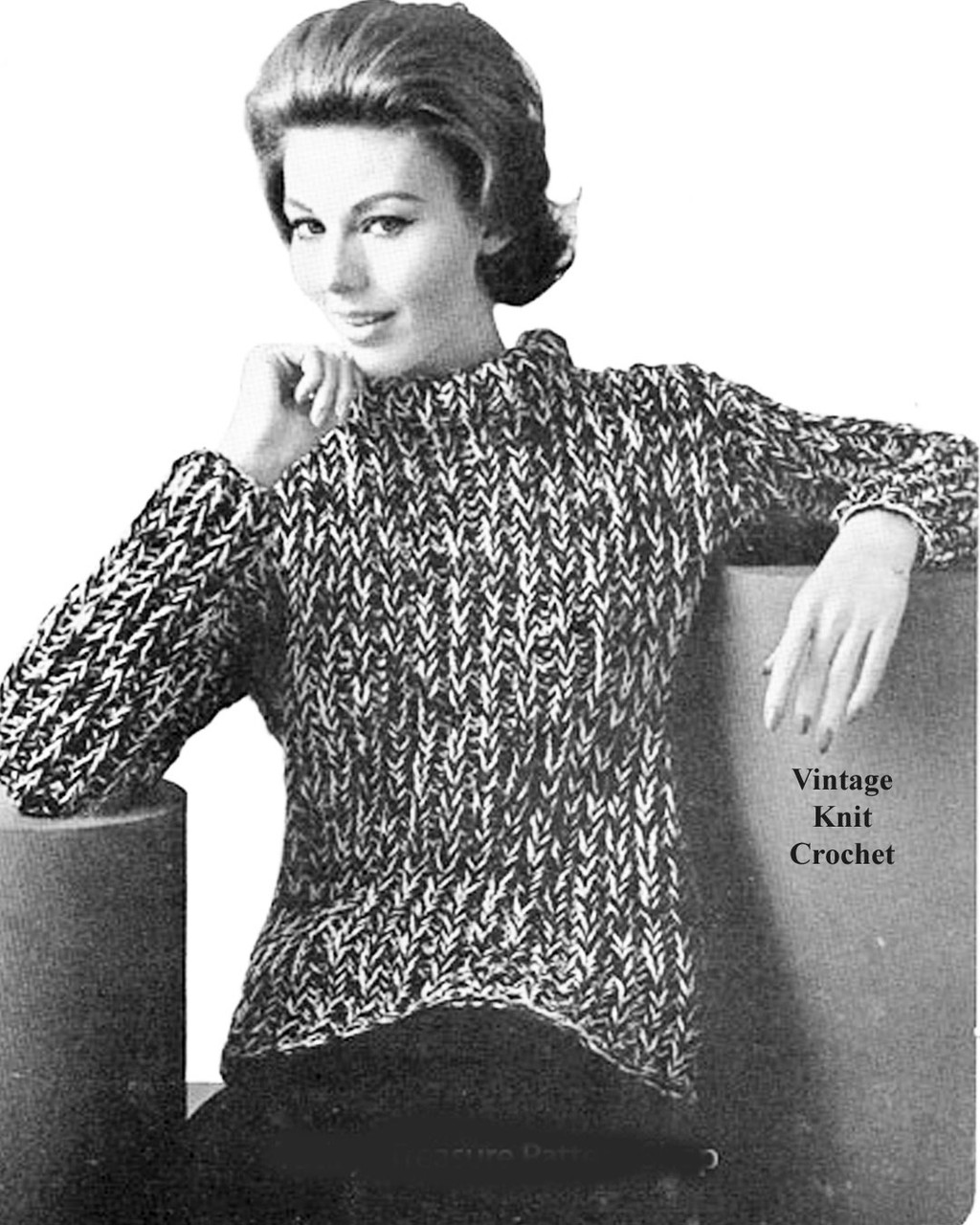 Big Needle Knitted Sweater Pattern, Warm and Bulky