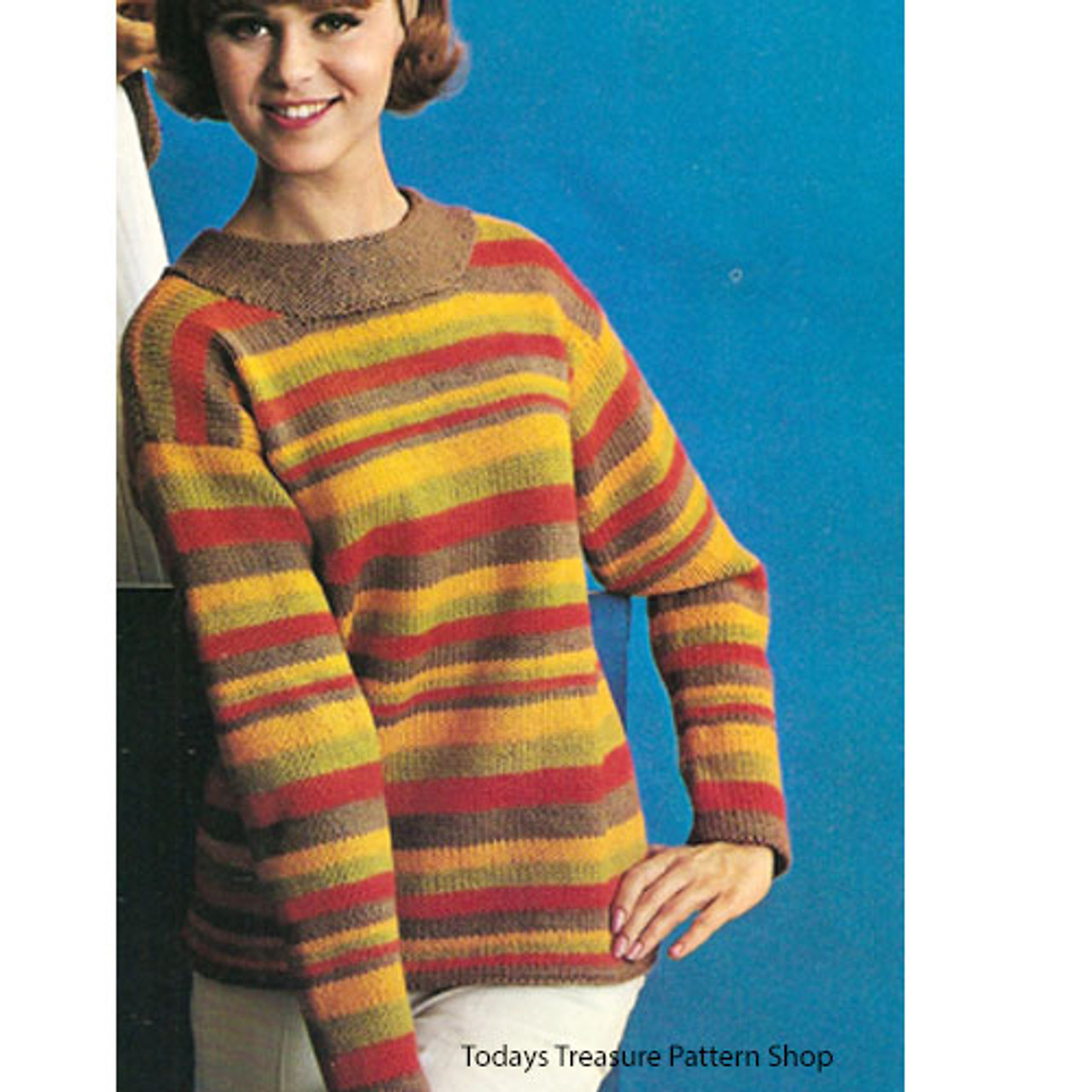 Easy Knitted Pullover Pattern in Dawn Knitting Worsted
