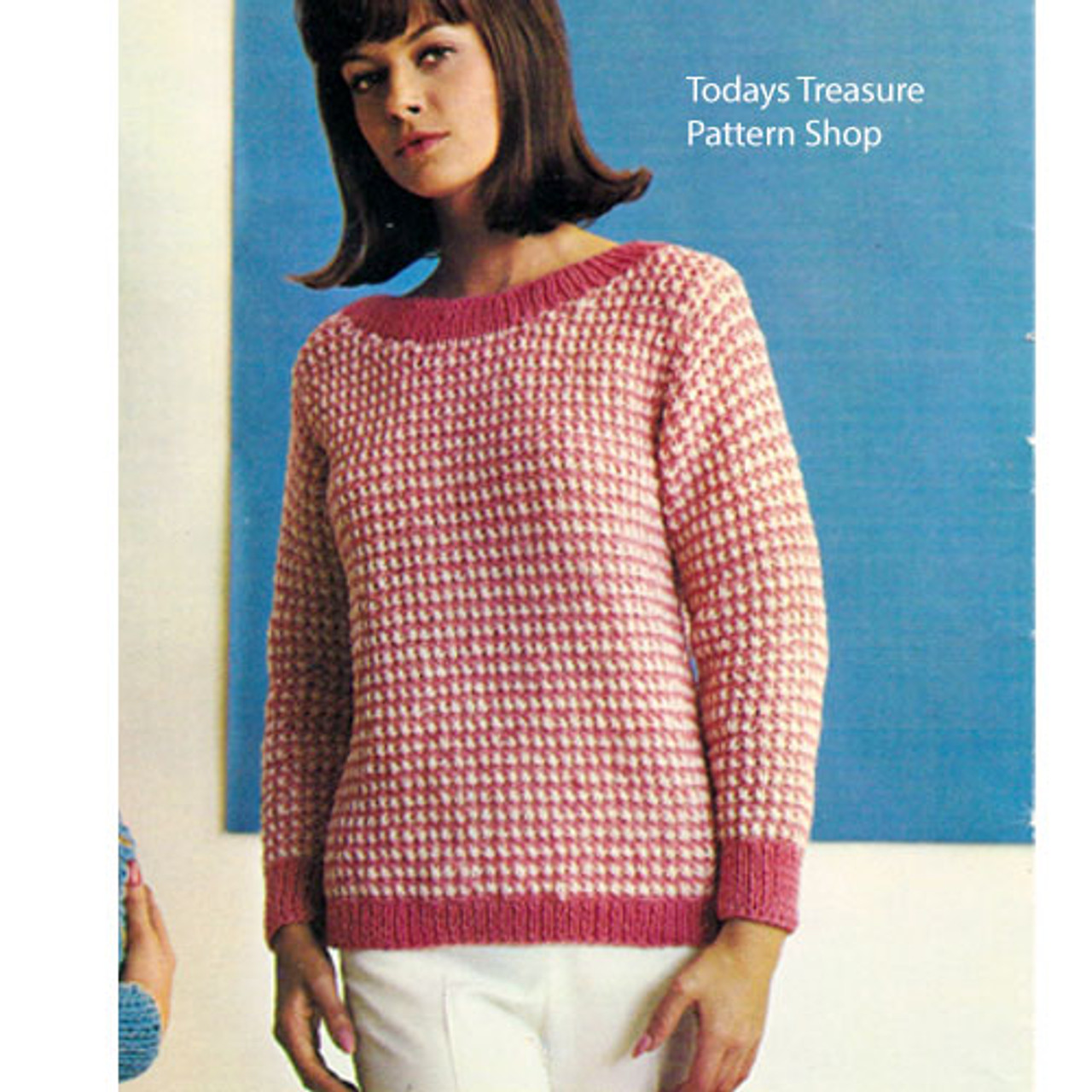 Dawn Knitting Worsted Striped Sweater Pattern