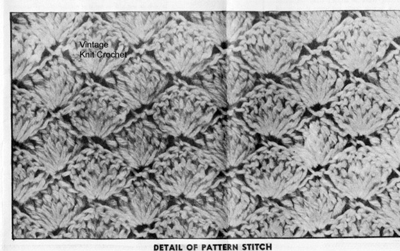 Crochet Shell Pattern Stitch Illustration for Skirt and Shell 