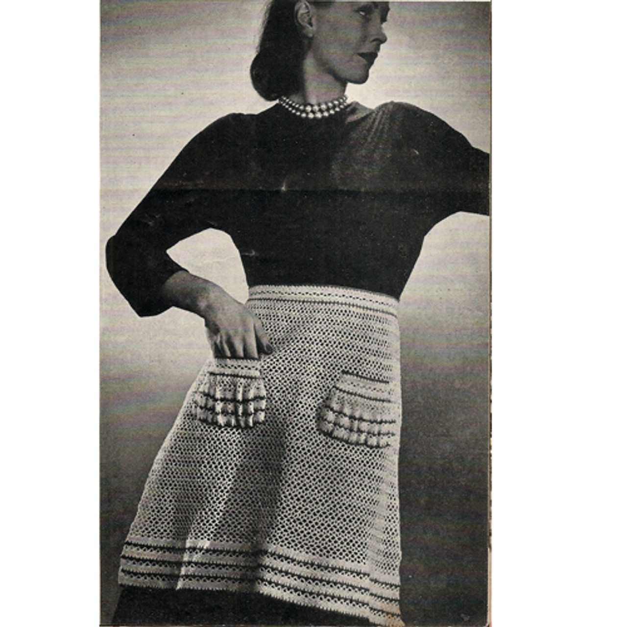 Vintage Crochet Apron Pattern with Pockets