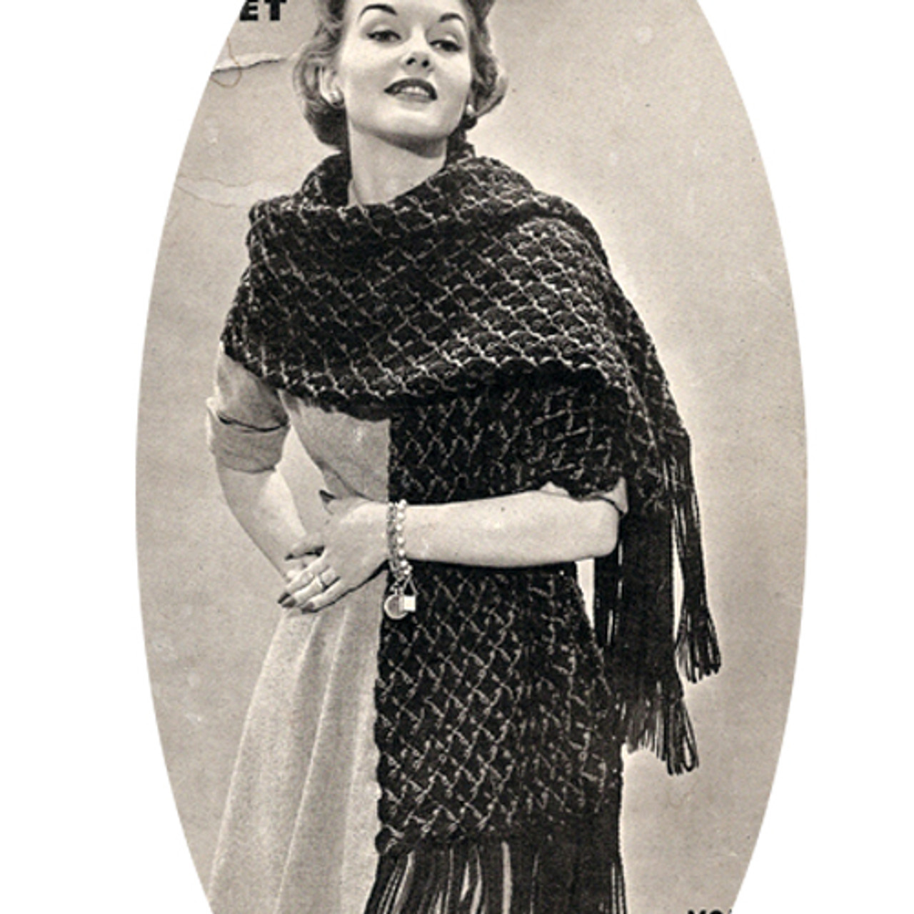 Long Crocheted Shawl Pattern in Shell Stitch