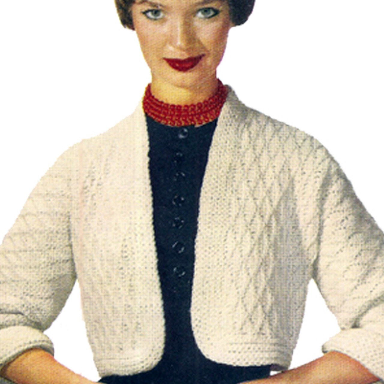 Vintage Crochet Shrug Pattern with elbow length sleeves