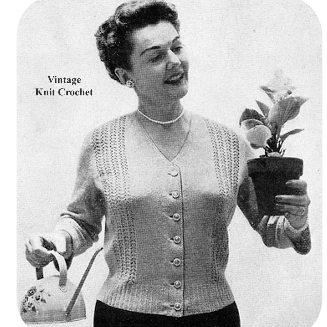 Womens Filigree Blouse Knitting Pattern, Short Sleeve