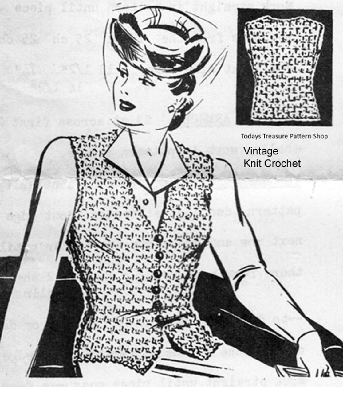 Womans Fitted Vest Crochet Pattern Anne Cabot 5655