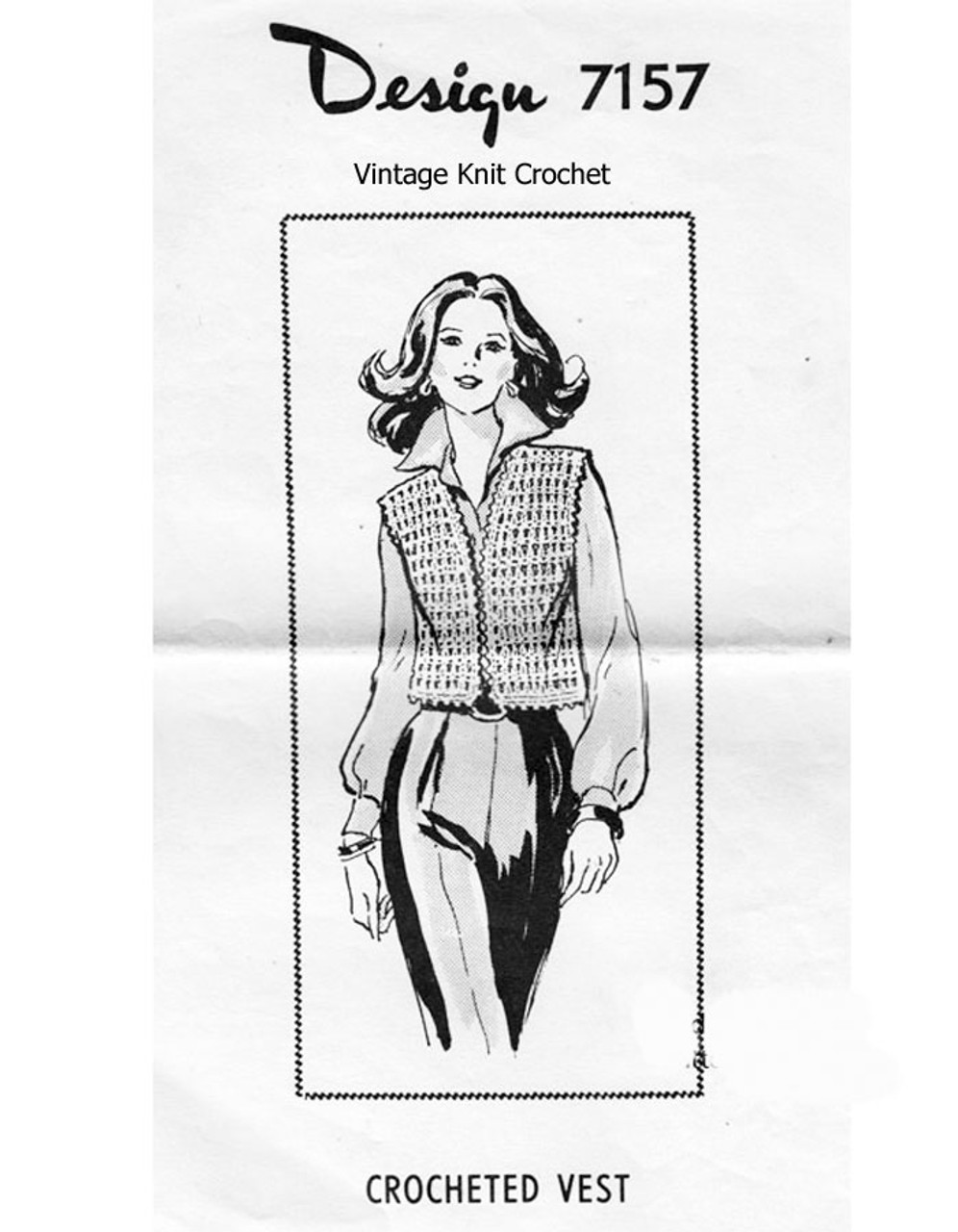 Waist Length Crochet Vest Pattern Design 7157