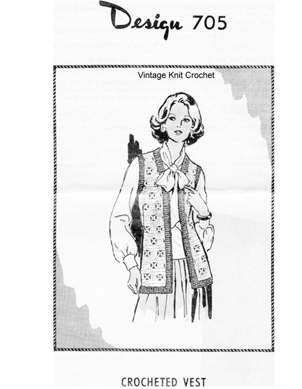 Long Crochet Vest Pattern, Mail Order 705