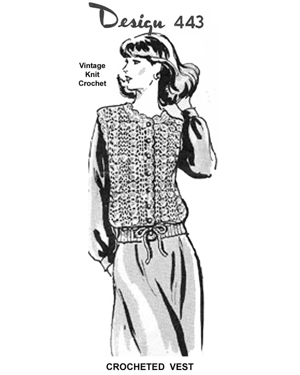 Crochet Shell Stitch Top or Vest Pattern Design 443