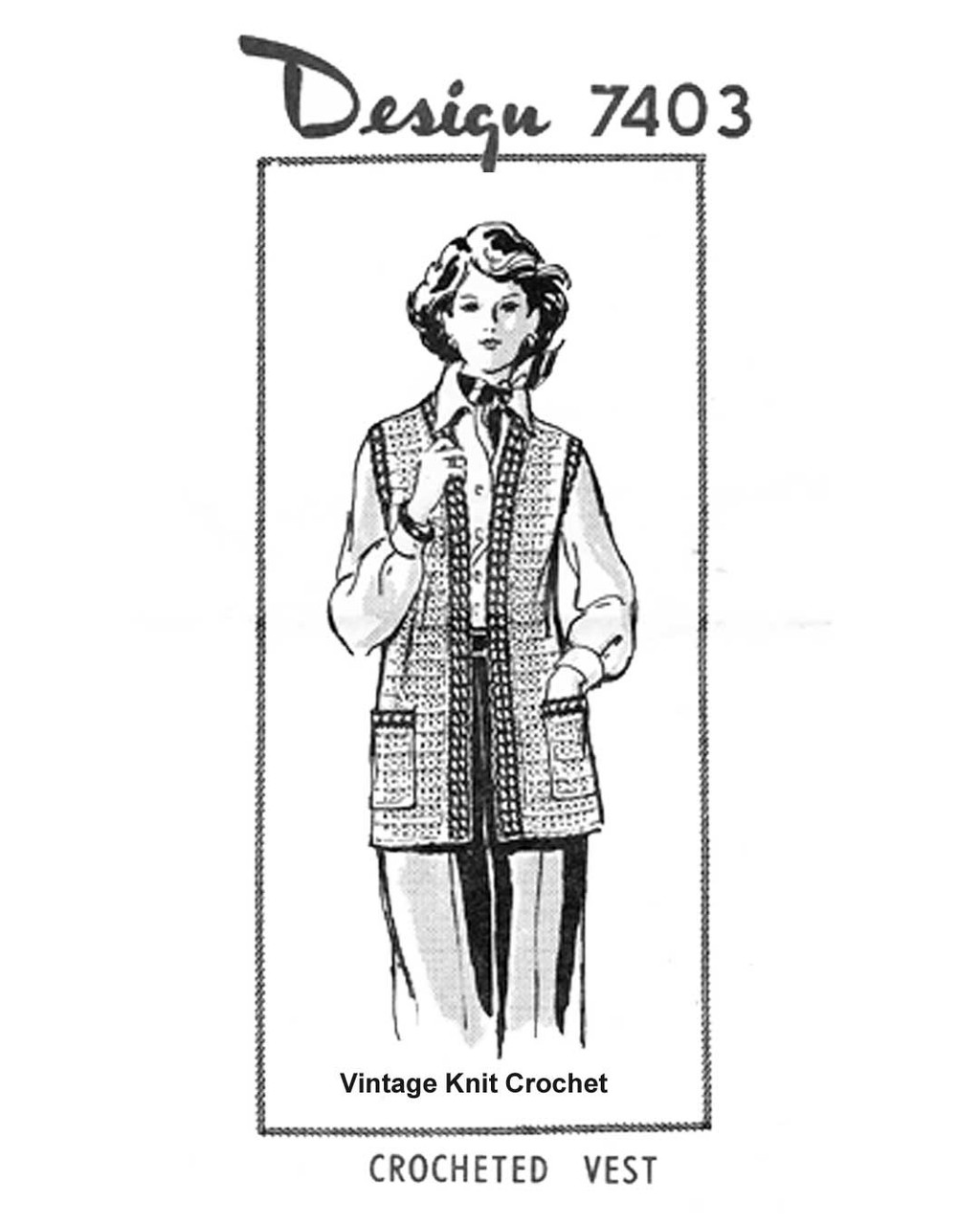Plus Size Crochet Vest Pattern, Mail Order Design 7403