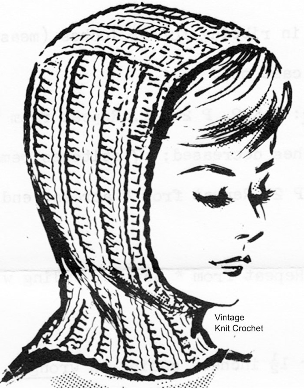 Winter Hat Knitting Pattern, Helmet, Mail Order 2663