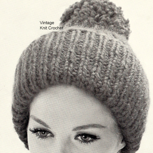 Knitted Ribbed Beanie Cap Pattern