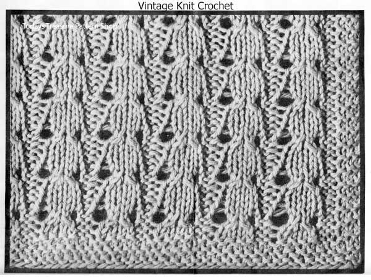 Knitted Shawl Pattern Stitch Illustration, Design 7199