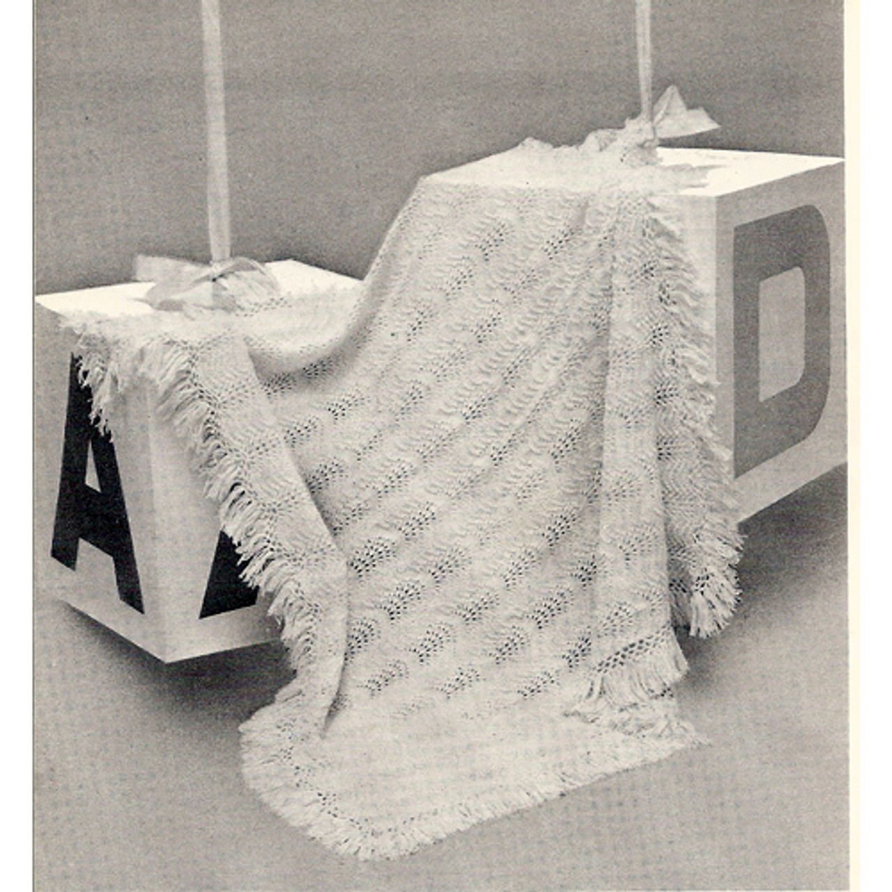 Vintage Knitted Baby Blanket Pattern from Columbia Minerva