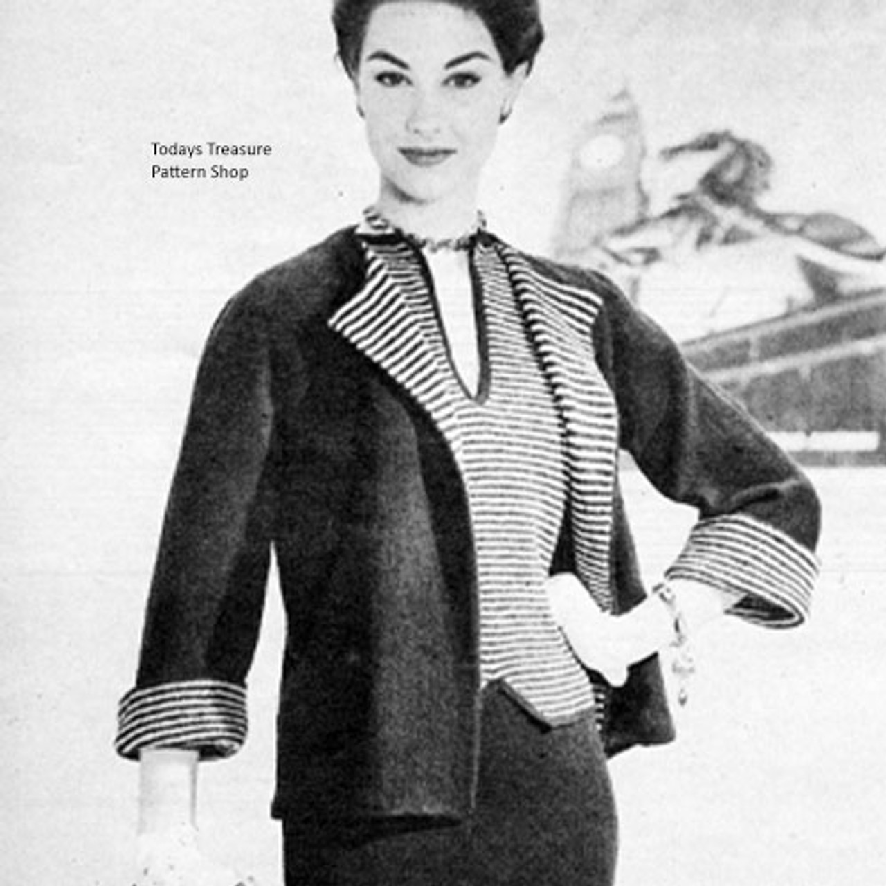 Knitted Lapel Jacket and Shell Pattern
