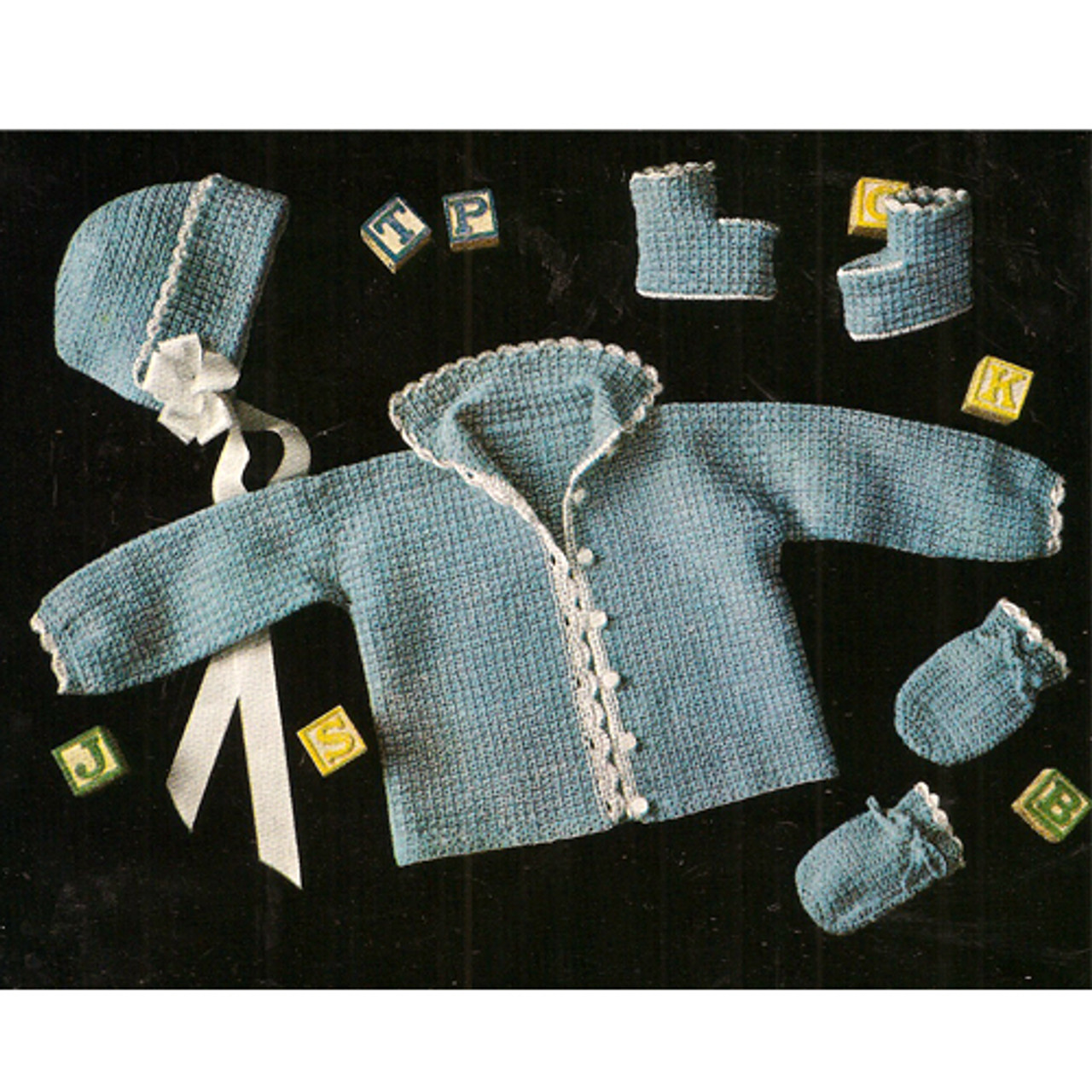 Blue Baby Layette Crochet Pattern 