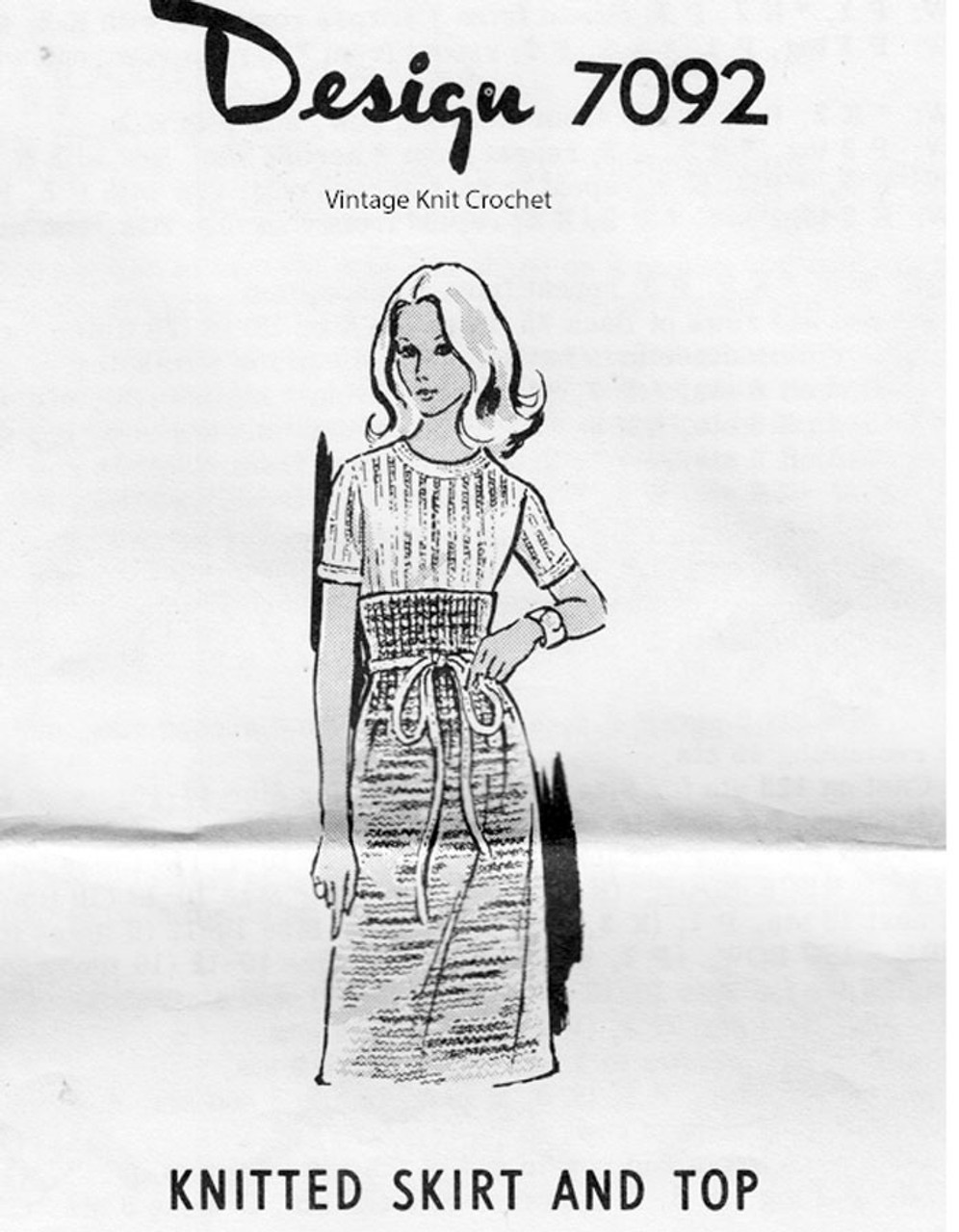 Knitted Two Piece Dress Pattern, Design 7092