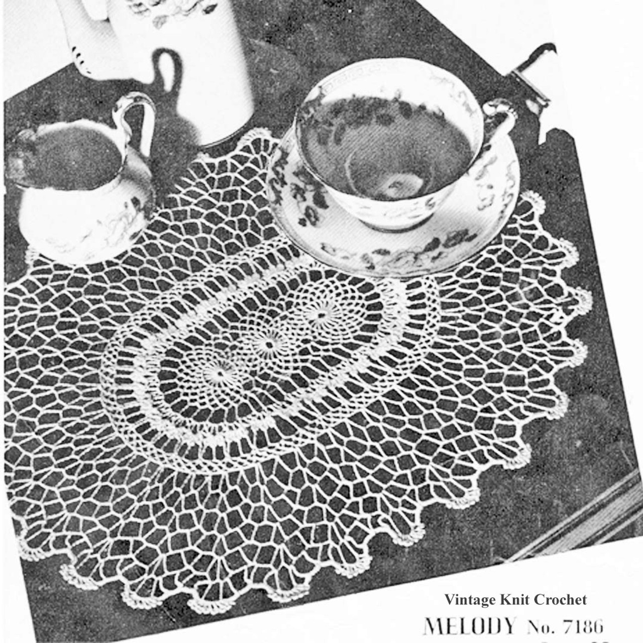 Crochet Oval Doily Pattern with Medallion Center 
