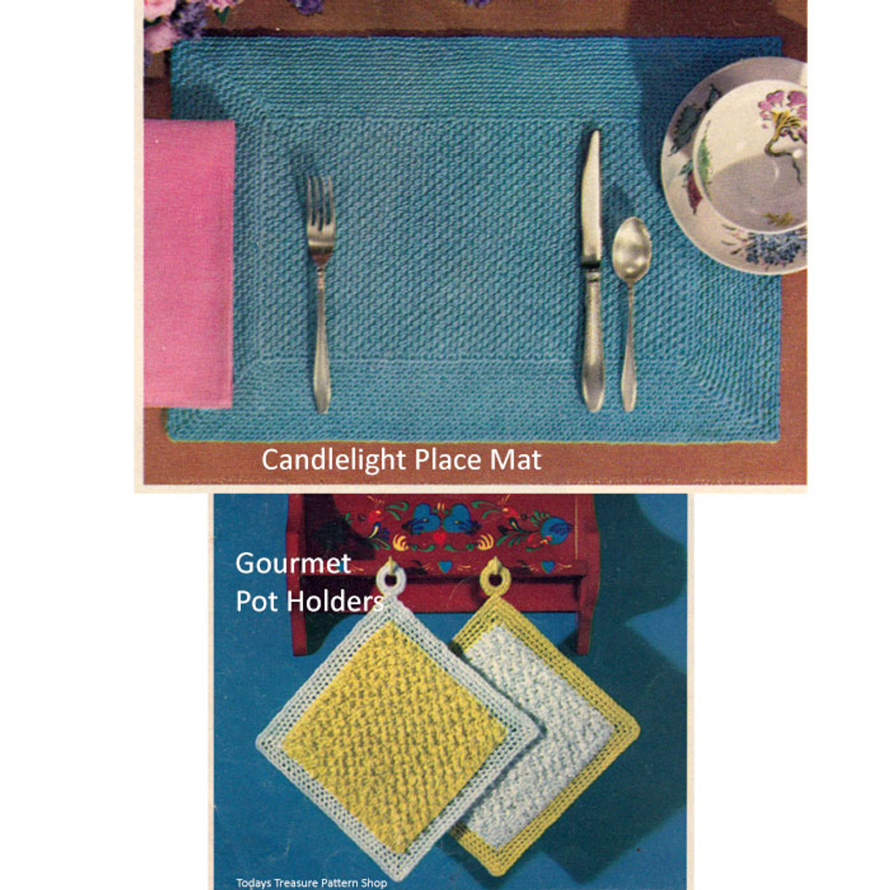 Beginners Placemat Potholders Crochet Pattern 