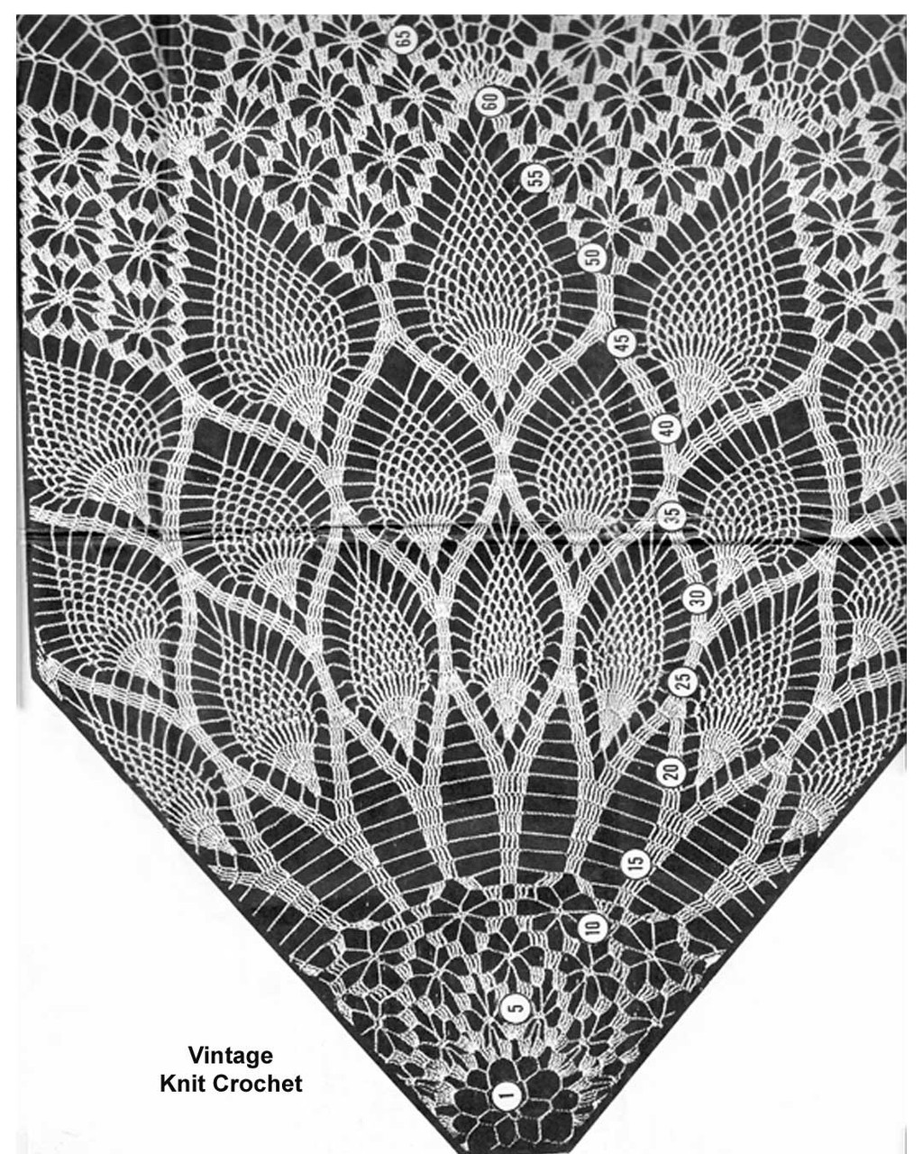 Pineapple Centerpiece Doily Crochet Pattern Illustration for Design 7421
